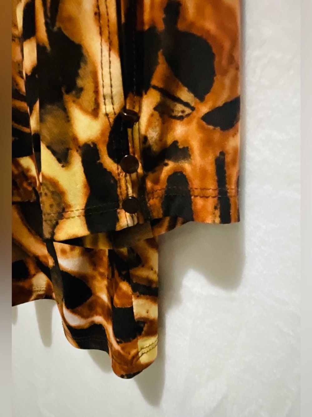 ANTTHONY Abstract Butterfly Animal Print Tunic Top Brown Gold Size L 3/4 Sleeve - Picture 8 of 8